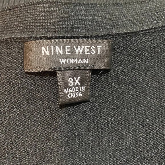 Beautiful Nine West Woman Scallop Petals Cardigan Plus Size 3X Black - Picture 5 of 6